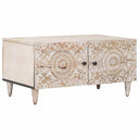 vidaXL Salontafel Wit 80 x 50 x 40 cm Massief Mango Hout