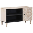 vidaXL TV Kast met plank Wit 80 x 31,5 x 46 cm Massief Mango Hout