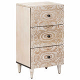 vidaXL Dressoir met lade Wit 40 x 33,5 x 75 cm Massief Mango Hout