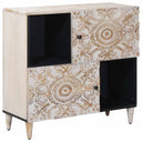 vidaXL Dressoir met opslag Wit 80 x 33,5 x 75 cm Massief Mango Hout