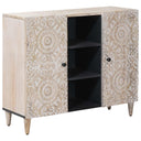 vidaXL Sideboard with Shelf White 90 x 33.5 x 75 cm Solid Mango Wood
