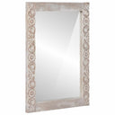 vidaXL Miroir de salle de bain blanc 70 x 50 x 2,5 cm Bois de manguier massif
