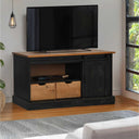 vidaXL Tv-meubel HALDEN met schuifdeur wit 110x40x60 cm massief hout