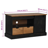 vidaXL Tv-meubel HALDEN met schuifdeur wit 110x40x60 cm massief hout