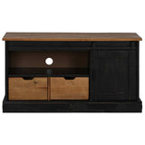 vidaXL Tv-meubel HALDEN met schuifdeur wit 110x40x60 cm massief hout