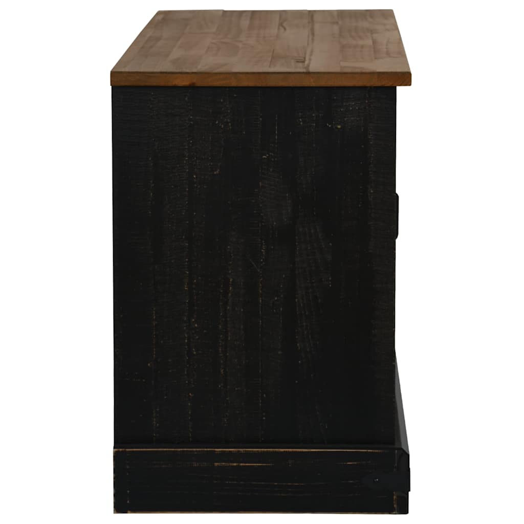 vidaXL Tv-meubel HALDEN met schuifdeur wit 110x40x60 cm massief hout