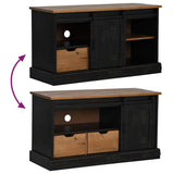 vidaXL Tv-meubel HALDEN met schuifdeur wit 110x40x60 cm massief hout