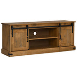 vidaXL Tv-meubel HALDEN 2 schuifdeuren 150x40x60 cm massief hout wit
