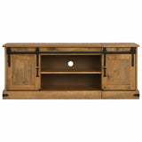 vidaXL Tv-meubel HALDEN 2 schuifdeuren 150x40x60 cm massief hout wit