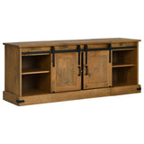 vidaXL Tv-meubel HALDEN 2 schuifdeuren 150x40x60 cm massief hout wit