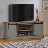 vidaXL Tv-meubel HALDEN 2 schuifdeuren 150x40x60 cm massief hout wit