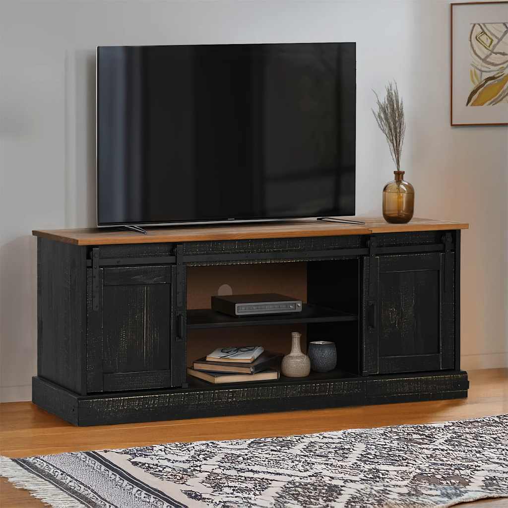 vidaXL Tv-meubel HALDEN 2 schuifdeuren 150x40x60 cm massief hout wit