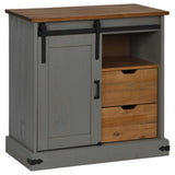 vidaXL Dressoir HALDEN met schuifdeur 80x40x80 cm massief hout wit