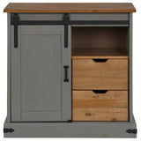 vidaXL Dressoir HALDEN met schuifdeur 80x40x80 cm massief hout wit