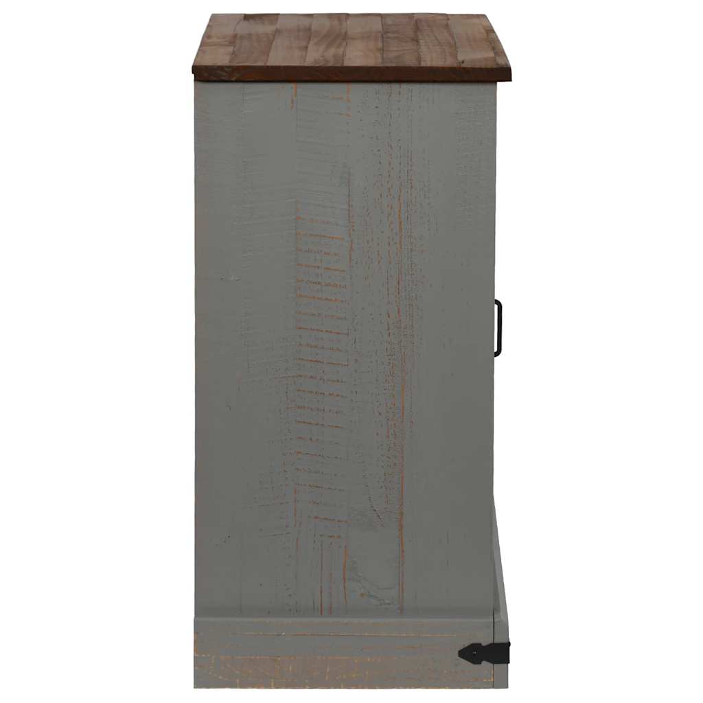 vidaXL Dressoir HALDEN met schuifdeur 80x40x80 cm massief hout wit