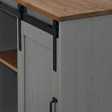 vidaXL Dressoir HALDEN met schuifdeur 80x40x80 cm massief hout wit