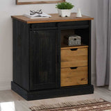 vidaXL Dressoir HALDEN met schuifdeur 80x40x80 cm massief hout wit