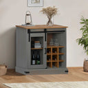 vidaXL Dressoir HALDEN met schuifdeur 80x40x80 cm massief hout wit