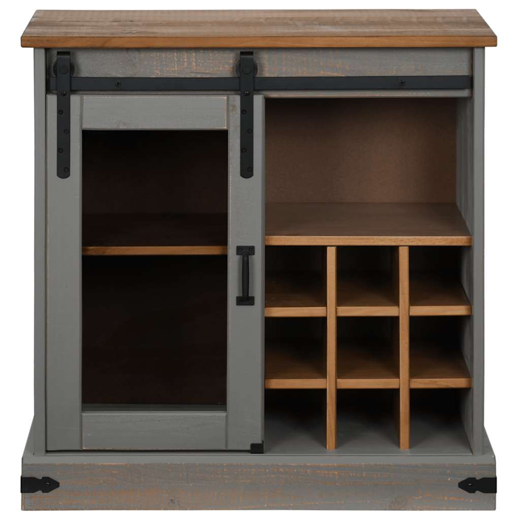 vidaXL Dressoir HALDEN met schuifdeur 80x40x80 cm massief hout wit