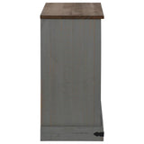 vidaXL Dressoir HALDEN met schuifdeur 80x40x80 cm massief hout wit