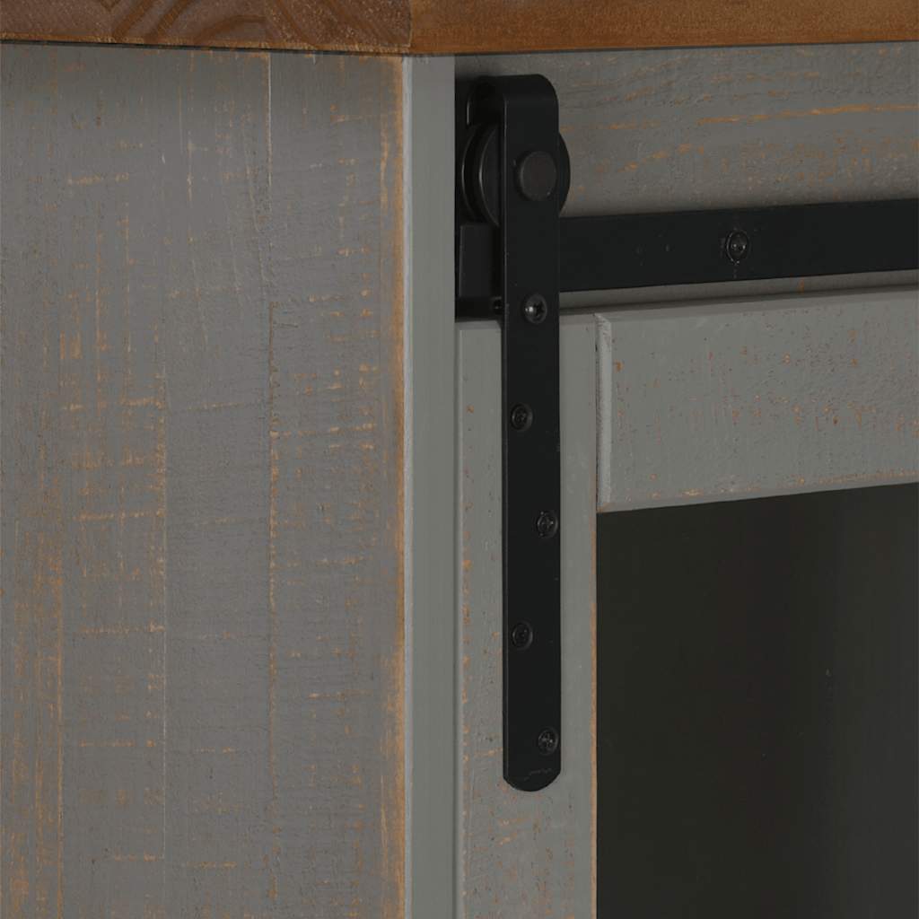 vidaXL Dressoir HALDEN met schuifdeur 80x40x80 cm massief hout wit