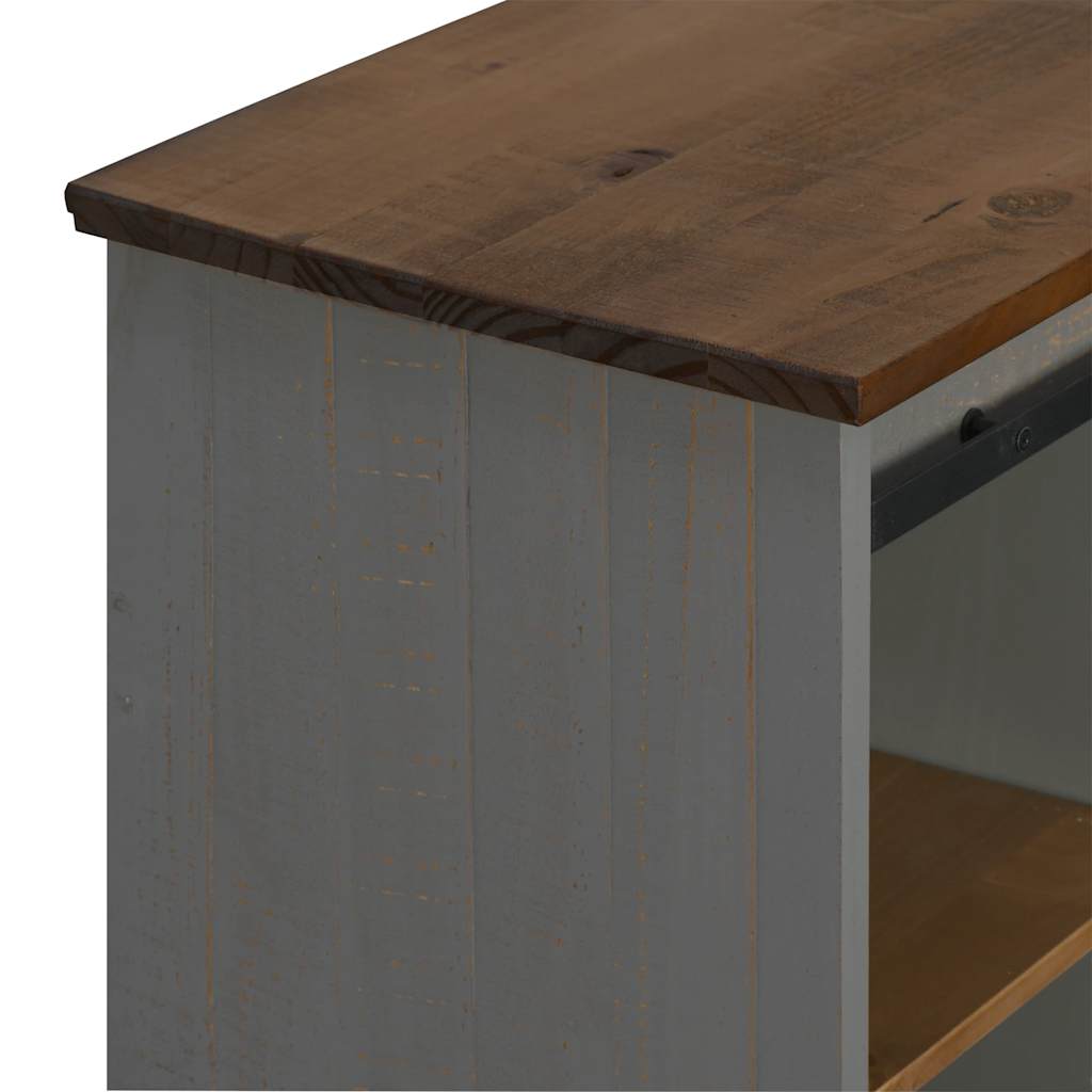 vidaXL Dressoir HALDEN met schuifdeur 80x40x80 cm massief hout wit