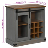 vidaXL Dressoir HALDEN met schuifdeur 80x40x80 cm massief hout wit