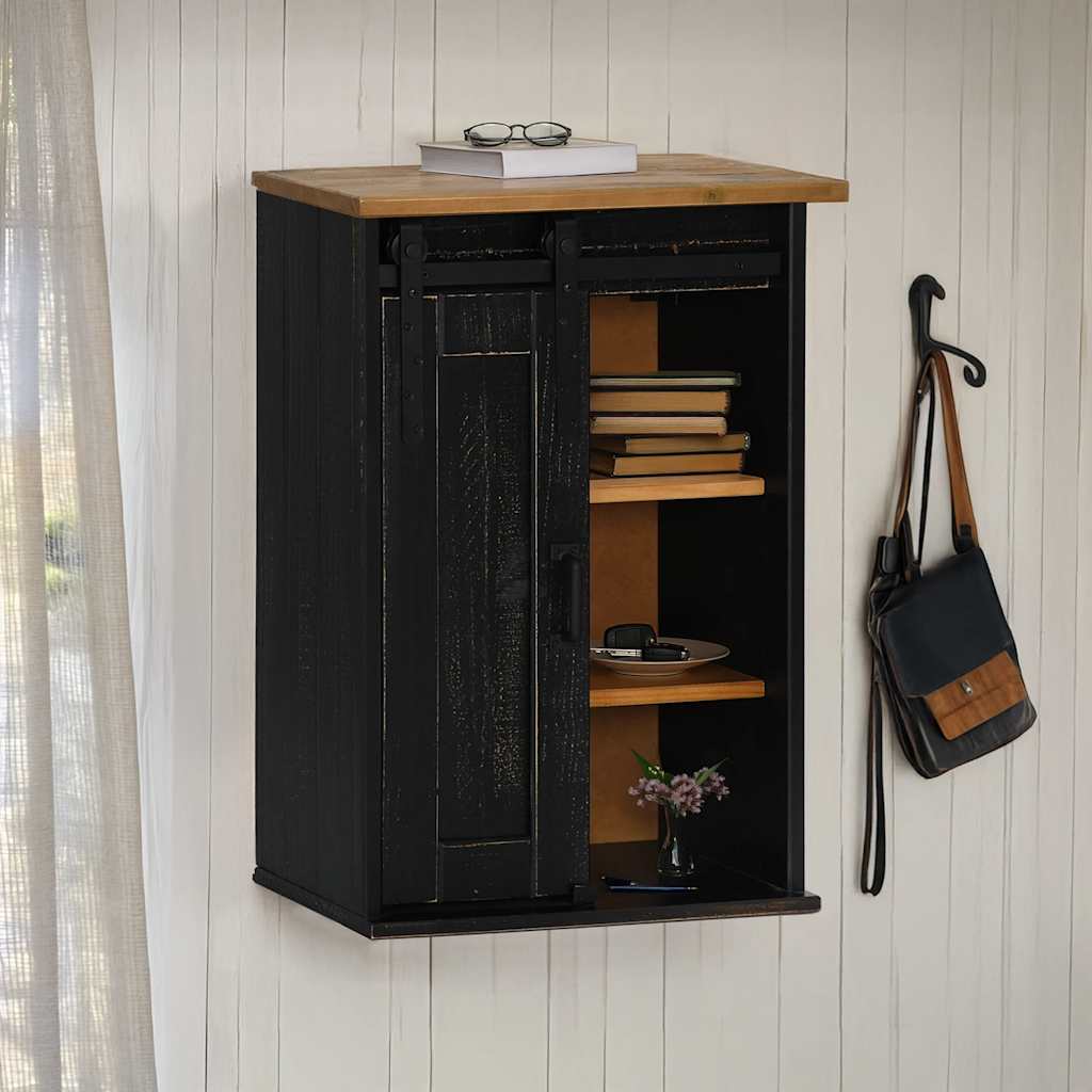 vidaXL Wall Cabinet HALDEN with Sliding Door 49x22.5x70 cm Pine Wood White