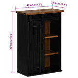 vidaXL Wall Cabinet HALDEN with Sliding Door 49x22.5x70 cm Pine Wood White