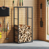 vidaXL Haardhoutrek 55x30x61 cm staal zwart