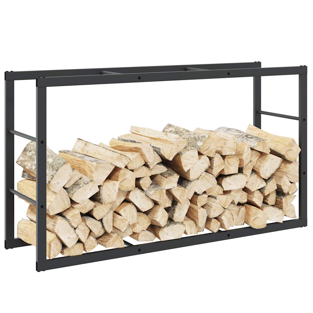vidaXL Haardhoutrek 55x30x61 cm staal zwart