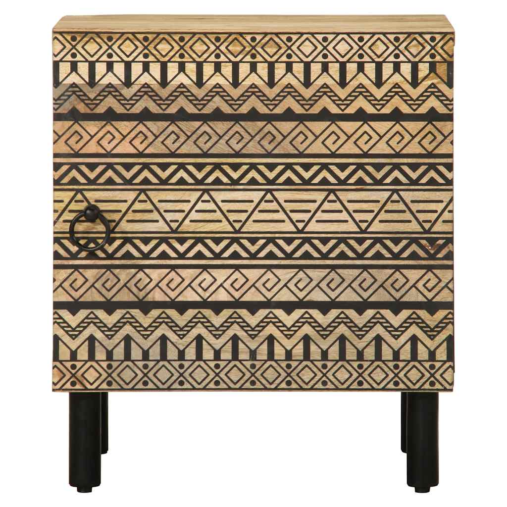 vidaXL Nachtkastje 40x33,5x46 cm massief ruw mangohout zwart