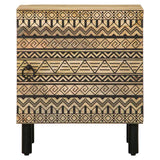 vidaXL Nachtkastje 40x33,5x46 cm massief ruw mangohout zwart