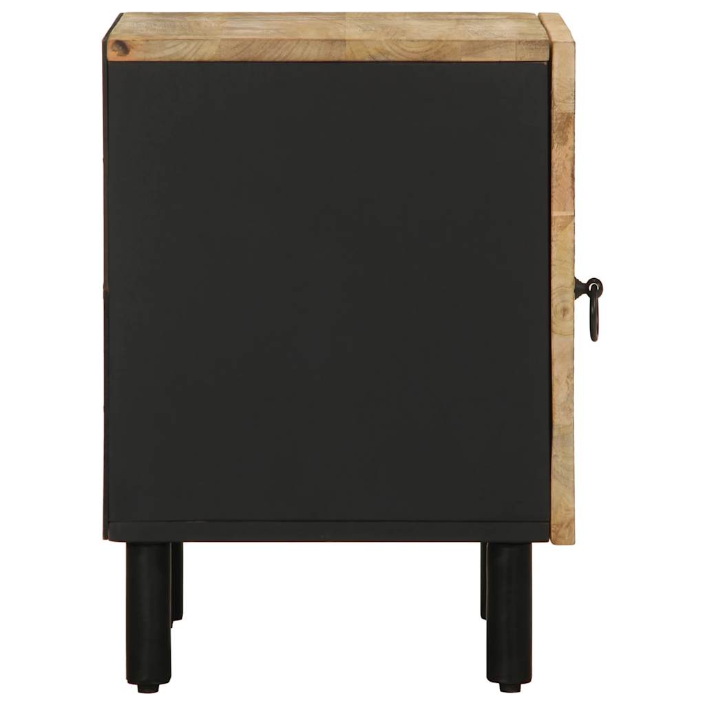 vidaXL Nachtkastje 40x33,5x46 cm massief ruw mangohout zwart