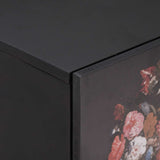 vidaXL Nachttafeltje met Deur Zwart 40 x 33 x 46 cm Massief Mango Hout