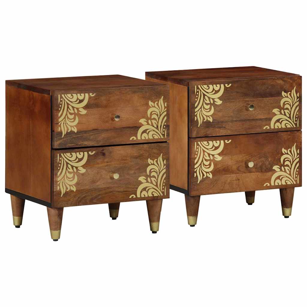vidaXL Nachtkastje Honing bruin 40 x 33 x 46 cm Massief Mango Hout