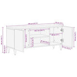 vidaXL TV Cabinet Honey Brown 105 x 33 x 46 cm Solid Mango Wood