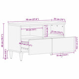 vidaXL TV Kast Honing bruin 70 x 33 x 46 cm Massief Mango Hout