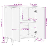 vidaXL Dressoir Bruin 60 x 33 x 75 cm Massief Mango Hout