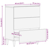 vidaXL Sideboard Grey and Gold 60 x 33 x 75 cm Solid Mango Wood