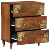 vidaXL Sideboard Grey and Gold 60 x 33 x 75 cm Solid Mango Wood