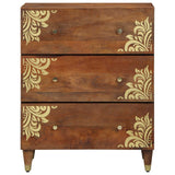 vidaXL Sideboard Grey and Gold 60 x 33 x 75 cm Solid Mango Wood