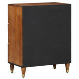 vidaXL Sideboard Grey and Gold 60 x 33 x 75 cm Solid Mango Wood