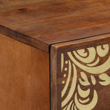 vidaXL Sideboard Grey and Gold 60 x 33 x 75 cm Solid Mango Wood