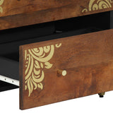 vidaXL Sideboard Grey and Gold 60 x 33 x 75 cm Solid Mango Wood