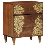 vidaXL Nightstand with Door and Drawer Honey Brown 50 x 33 x 60 cm