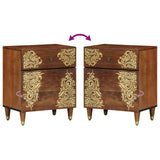 vidaXL Nightstand with Door and Drawer Honey Brown 50 x 33 x 60 cm