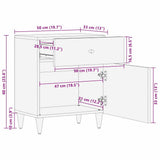 vidaXL Nightstand with Door and Drawer Honey Brown 50 x 33 x 60 cm