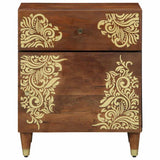 vidaXL Nightstand with Door and Drawer Honey Brown 50 x 33 x 60 cm