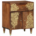 vidaXL Nightstand with Door and Drawer Honey Brown 50 x 33 x 60 cm